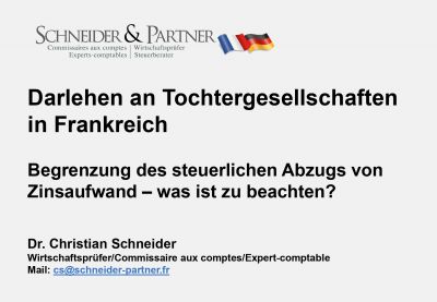 Darlehen an Tochtergesellschaften in Frankreich (Folie 1)
